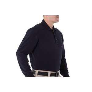 Long Sleeve Navy Cotton Polo 