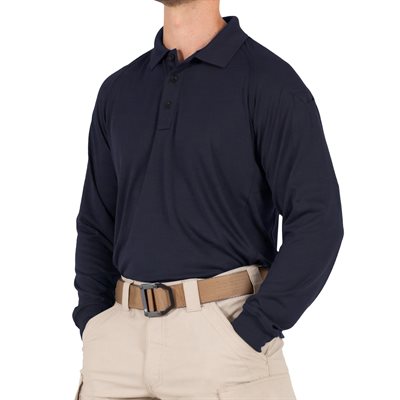 Mens Performance L / S Navy Polyester Polo, w / Pkt, Small Mens Performance L / S Navy Polyester Polo, w / Pkt, Small