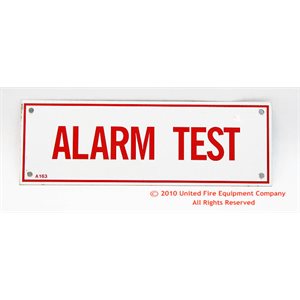 Sign,Aluminum,Alarm Test,6x2